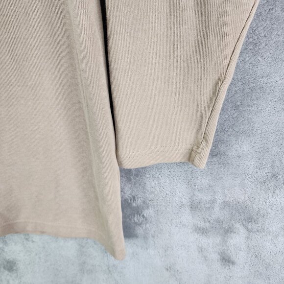 Mens Taupe Sun River Pullover Sweater 1/4 Zip Long Sleeve 100% Cotton Size L - Picture 5 of 11